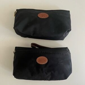 LONGCHAMP Le Pliage black Pouchette - small handle bag with zip.